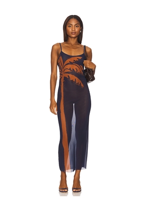 WeWoreWhat Mesh Scoop Maxi Slip Dress in Navy. Size L. Also in S.