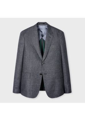 Paul Smith Blue Sharkskin Linen-Wool Buggy-Lined Blazer