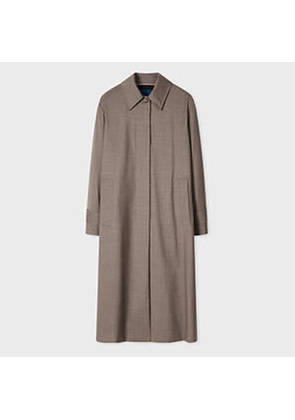 Paul Smith Women's Brown Melange 'Storm System' Wool Mac