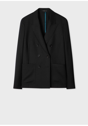 Paul Smith Women's A Suit To Travel In - Black Unlined Double-Breasted Wool Blazer