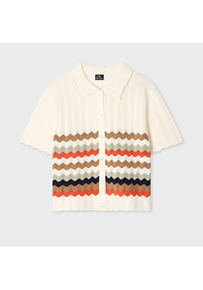 PS Paul Smith Women's Zig Zag Stripe Knitted Top White