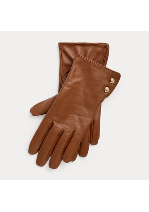 Button-Trim Sheepskin Tech Gloves