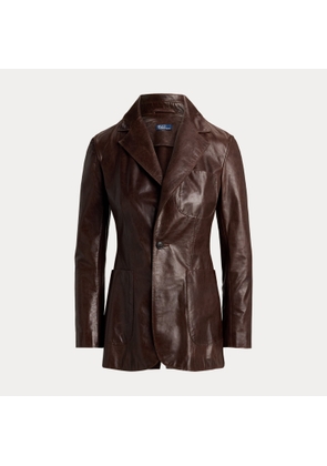 Single-Breasted Leather Blazer