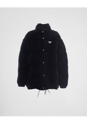 Convertible velvet down jacket