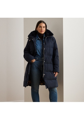 Curve - Faux-Fur-Trim Funnelneck Down Coat