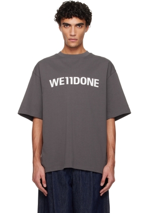 We11done Gray Large Basic Logo T-shirt