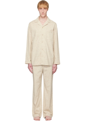 SKIMS SSENSE Exclusive Beige Cotton Poplin Sleep Pyjama Set