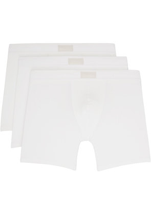 SKIMS Three-Pack White SKIMS Cotton 5 Boxer Briefs