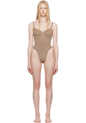 SKIMS Taupe Seamless Sculpt Thong Bodysuit
