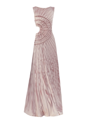 GEORGIA HARDINGE Crescent Cutout Pleated Velvet Maxi Dress - Moda Operandi