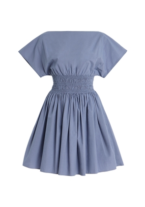 Matteau Shirred-Waist Cotton Mini Dress - Moda Operandi