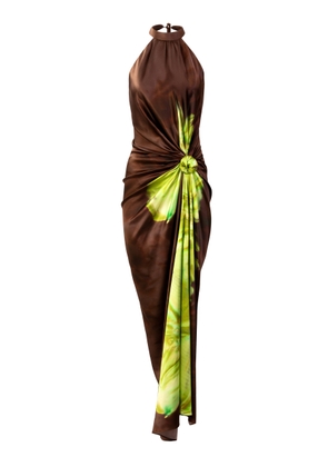Silvia Tcherassi Tizziana Gathered Silk Satin Maxi Dress - Moda Operandi