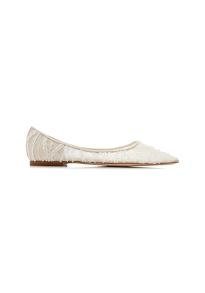 Jimmy Choo Love Embellished Mesh Ballet Flats - Moda Operandi