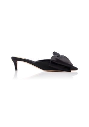 Valentino Garavani Yolande Bow-Detailed Satin Mules - Moda Operandi