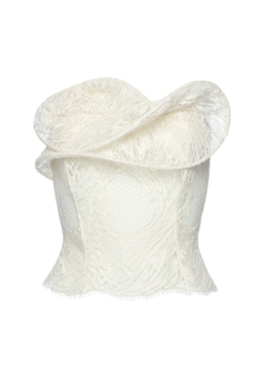 Magda Butrym Sculpted Rosette Cotton-Blend Corset Top - Moda Operandi
