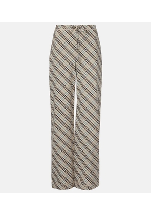 Burberry Burberry Check cotton wide-leg pants