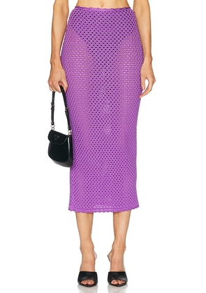 Dolce & Gabbana Crochet Midi Skirt in Purple - Purple. Size 36 (also in ).