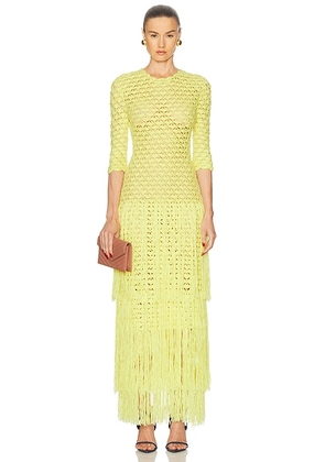 Alejandra Alonso Rojas Crochet Dress With Fringe in Yellow - Yellow. Size S (also in ).