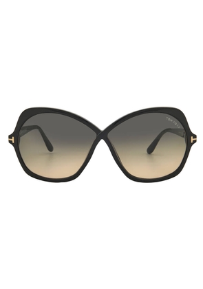 Tom Ford Rosemin Smoke Gradient Butterfly Ladies Sunglasses FT1013 01B 64