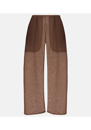 Leset Niko ramie cropped barrel-leg pants