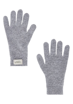 Comme Si Cashmere Short Gloves in Heather Grey - Grey. Size all.