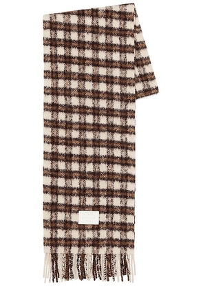 Acne Studios Check Scarf in Beige & Brown - Brown. Size all.