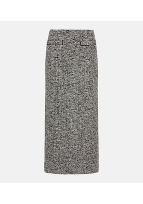 Oscar de la Renta Cotton-blend boucle pencil skirt