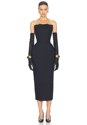 Helsa The S Curve Dress With Bow in Black - Black. Size XXS (also in XS).