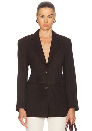House of Dagmar Slim Suede Blazer in Chocolate Brown - Chocolate. Size 34 (also in ).