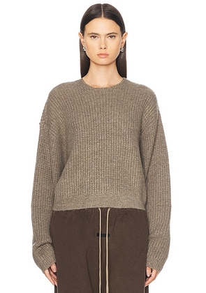 Fear of God ESSENTIALS Cropped Sweater in Heather Gray - Grey. Size M (also in ).
