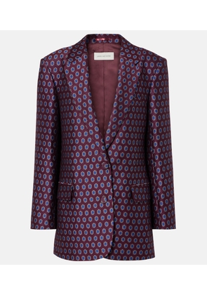 Dries Van Noten Printed wool, cotton, and linen-blend blazer