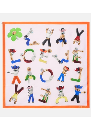 Loewe Anagram logo silk twill scarf