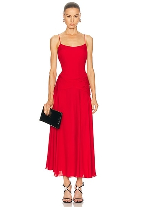 Fleur du mal Nina Maxi Dress in Grenadine - Red. Size XS (also in S, M, L).