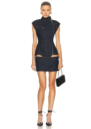 Jean Paul Gaultier Short Denim Dress in Indigo - Blue. Size XS (also in S, M, L).