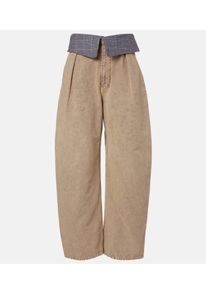 Loewe Wool-trimmed barrel-leg jeans