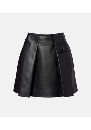 Loewe Pleated leather miniskirt
