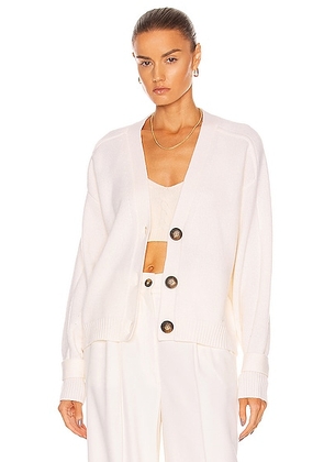 Loulou de Saison Tiberine Cardigan in Ivory - Ivory. Size L (also in ).
