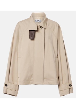 Loewe Leather-trimmed cotton and silk jacket