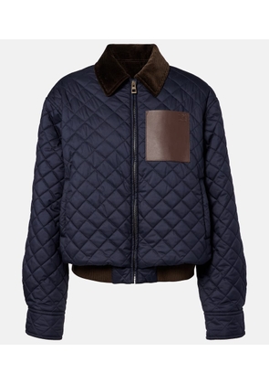 Loewe Corduroy-trimmed quilted blouson jacket