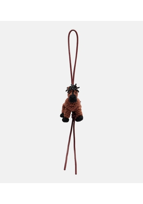 Loewe Horse beaded leather-trimmed wool bag charm