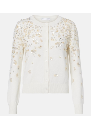 Oscar de la Renta Embroidered virgin wool cardigan