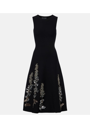 Oscar de la Renta Embellished jacquard midi dress