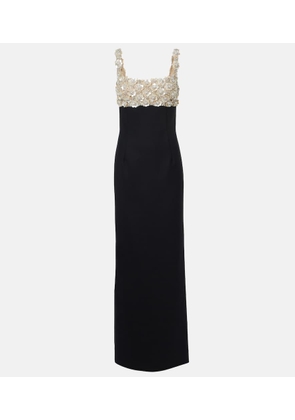 Oscar de la Renta Embroidered bustier gown