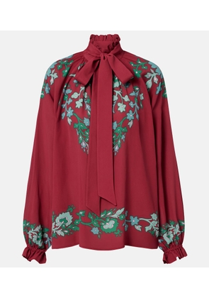 La DoubleJ Cerere floral satin blouse