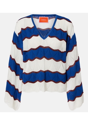 La DoubleJ Hang Ten striped cotton-blend top