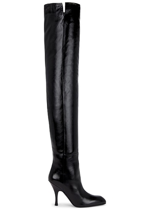 KHAITE Colt Over The Knee Boot in Black - Black. Size 37 (also in 38).