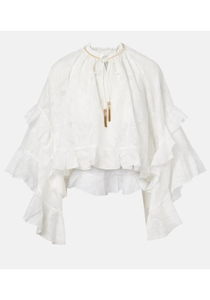 Zimmermann Daylight ruffled cotton-blend blouse