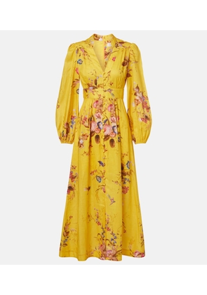 Zimmermann Floral linen midi dress