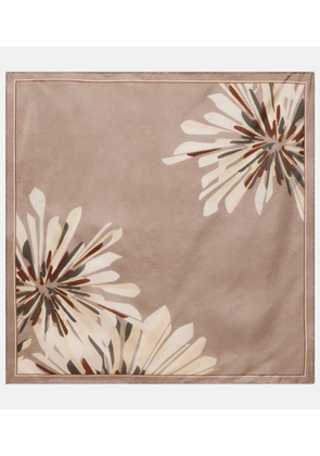 Brunello Cucinelli Floral silk twill scarf