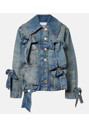 Ganni Bow-detail denim jacket